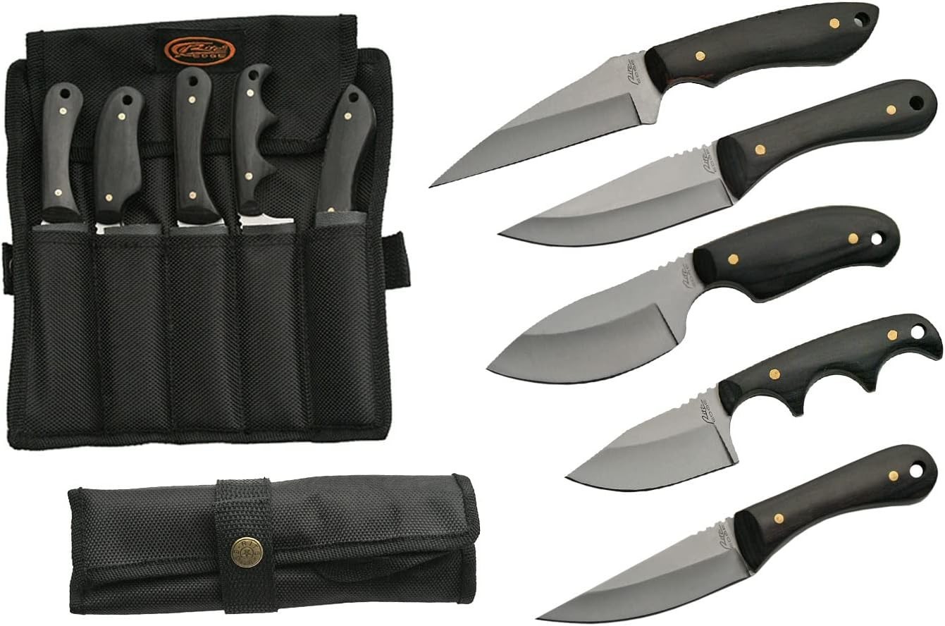 Supplies 5Pc Skinning Knife SetBlack