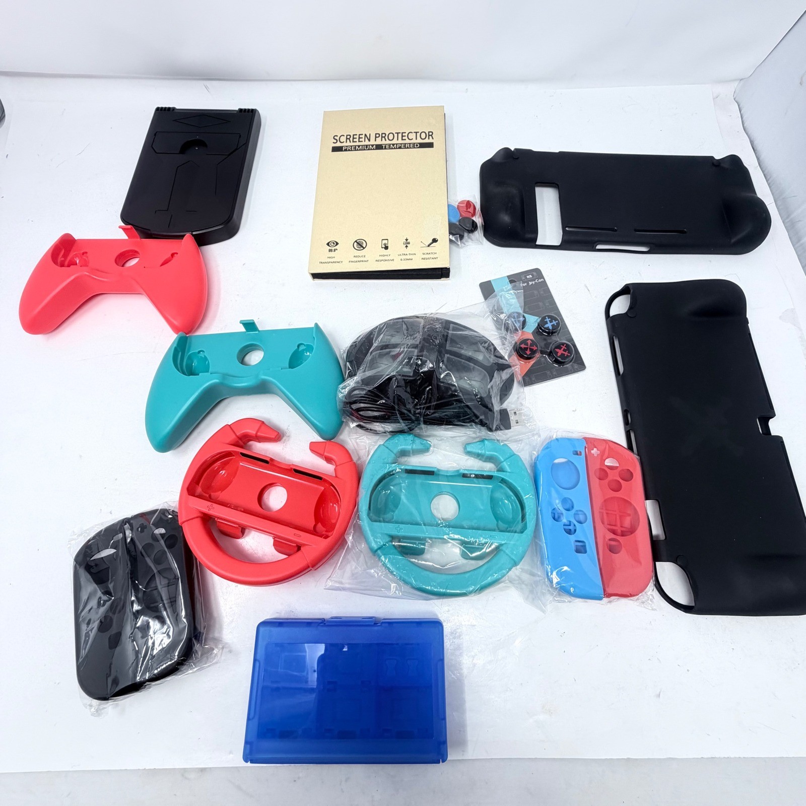 Unbranded Accessory Bundle Nintendo Switch One Size Multicolor Cases Wheels Caps