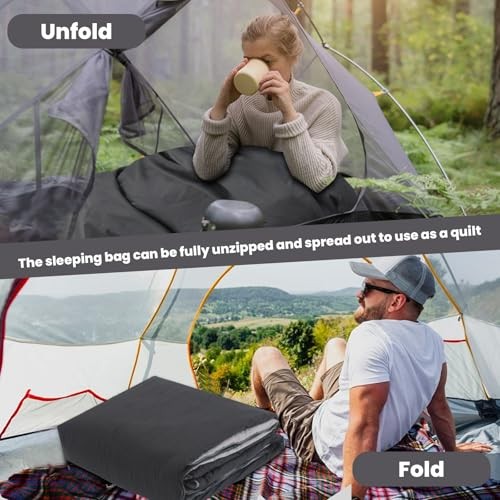 Outdoor Camping Sleeping Bags for Hiking, Hunting, Travel Gray