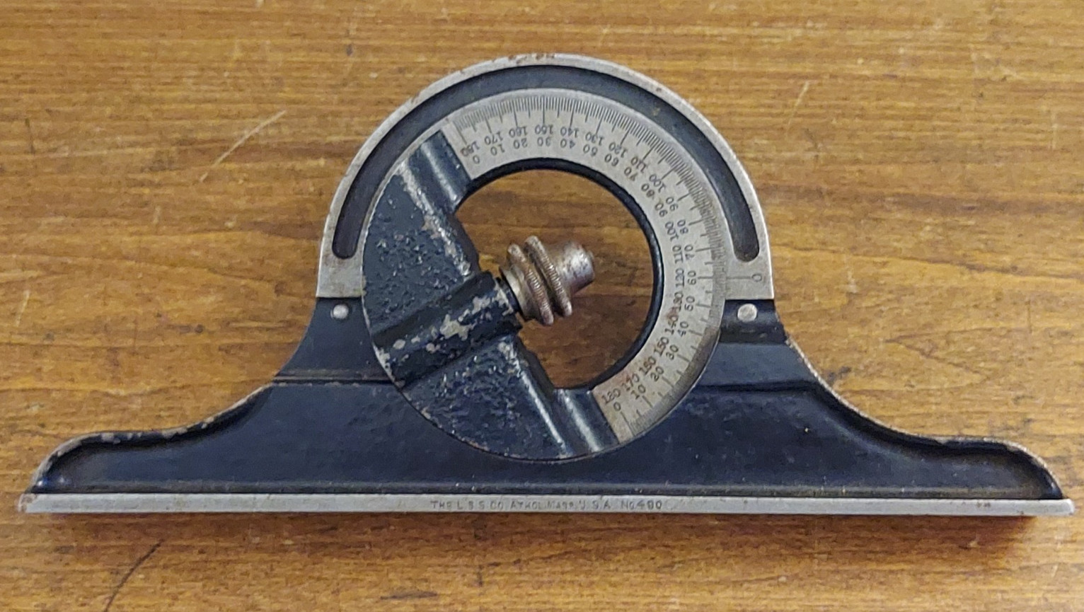Vtg Starrett Combination Square w/ No. 490 Protractor + Center Head