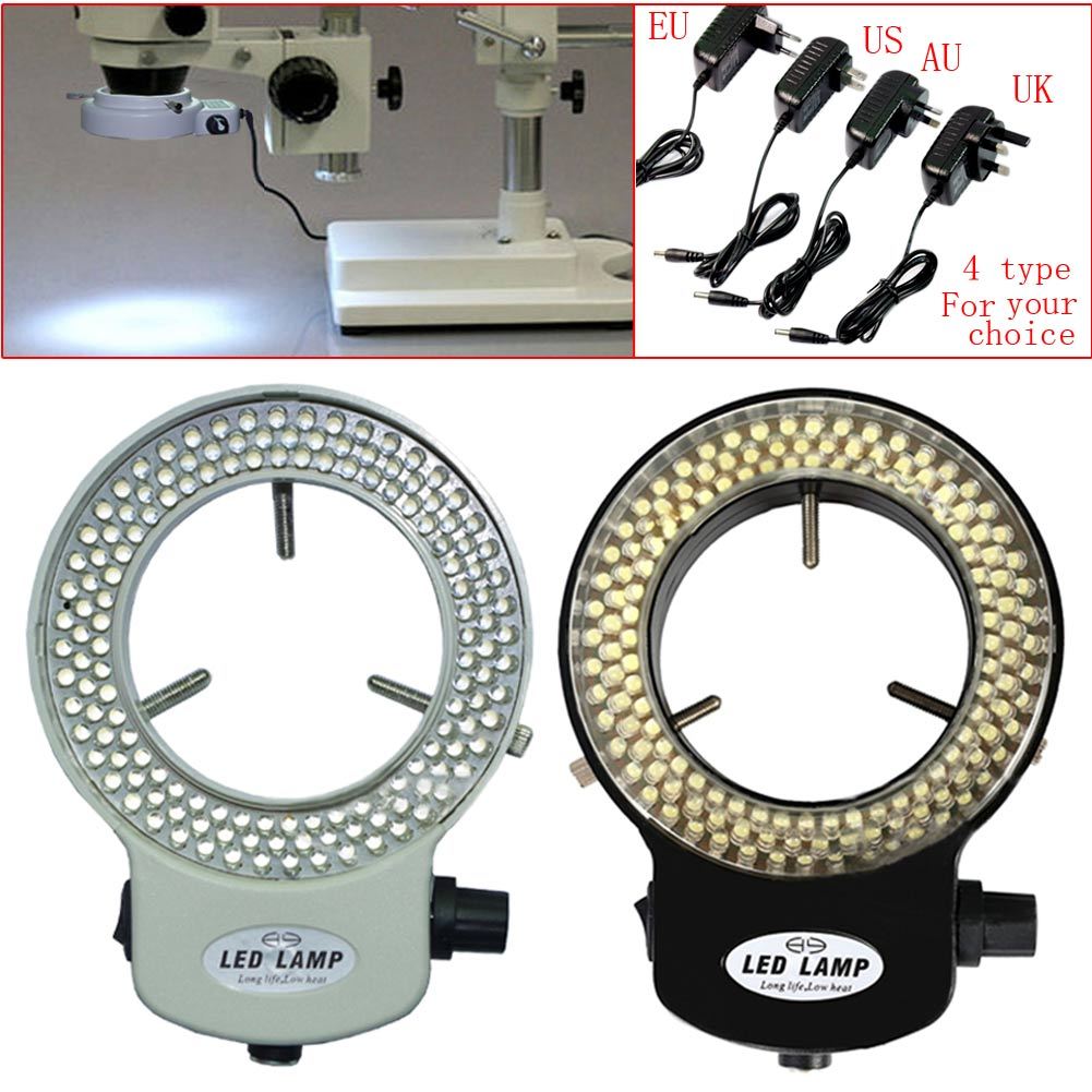 144LED Adjustable Ring LightLamp Illuminator for Stereo Microscope 4Type