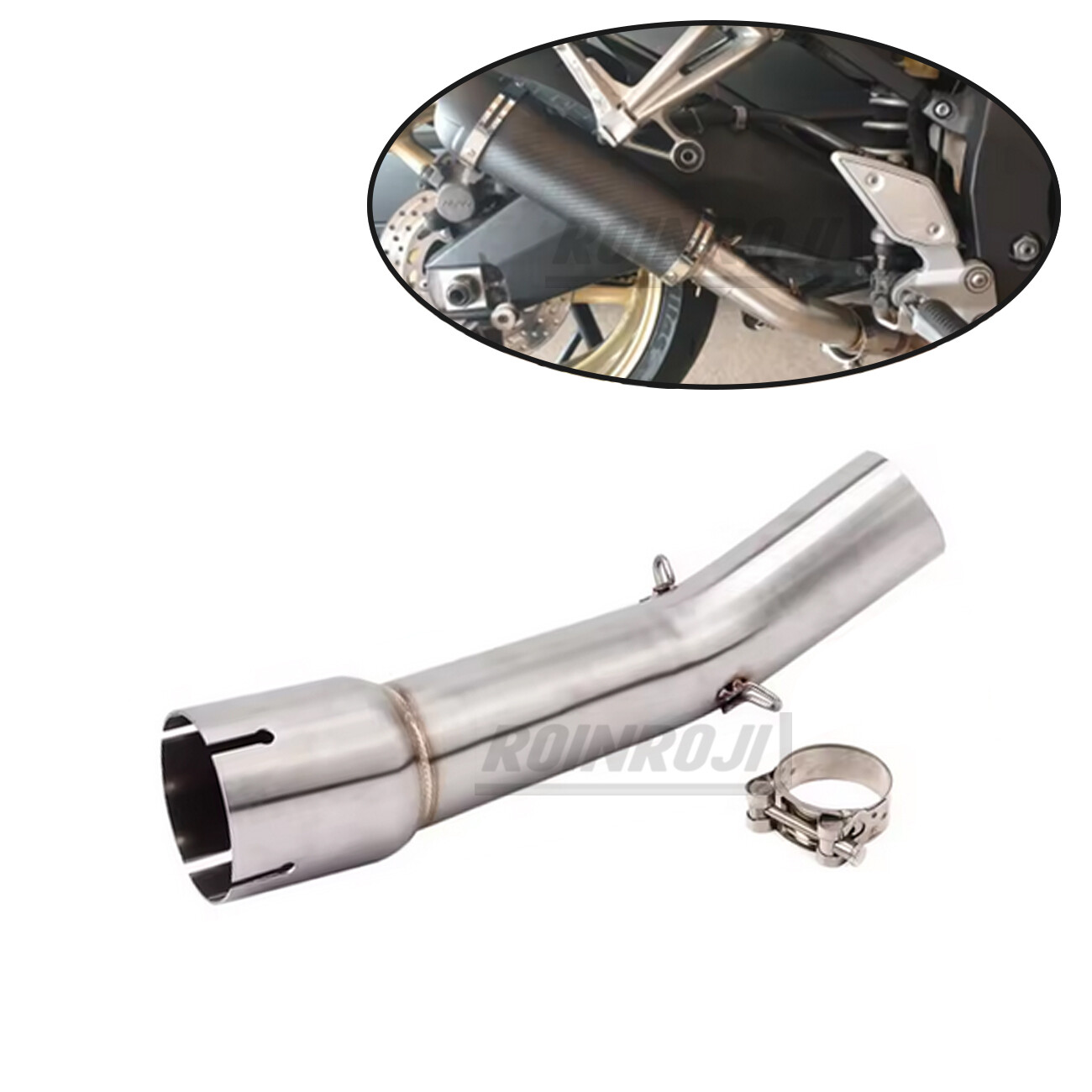 Motorcycle 2in Exhaust Mid Link Pipe For Yamaha YZF FZ1 FZ1N FZ1000 2006-2015