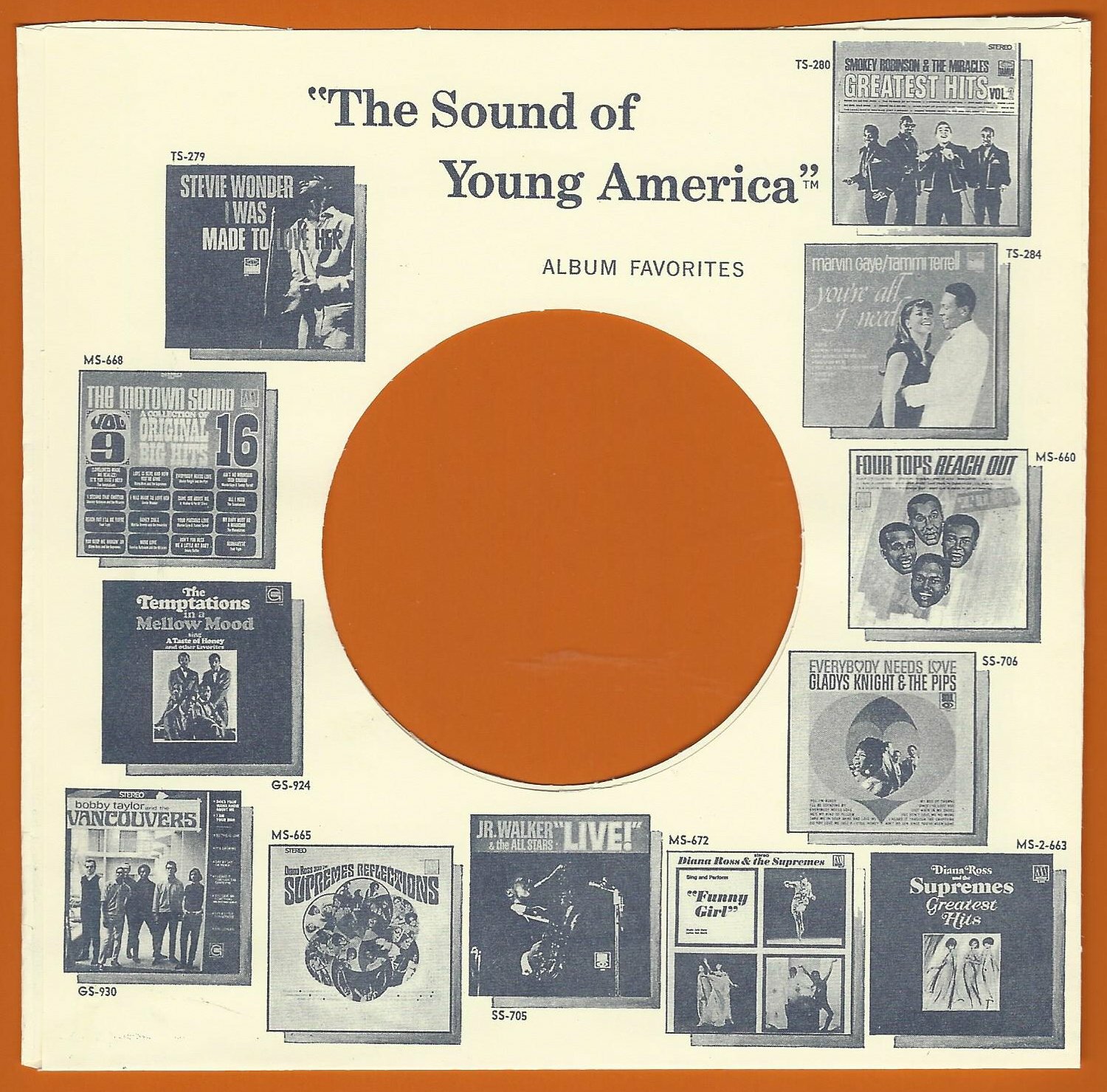MOTOWN (sound of young america) REPRODUCTION RECORD COMPANY SLEEVES (pack of 10)