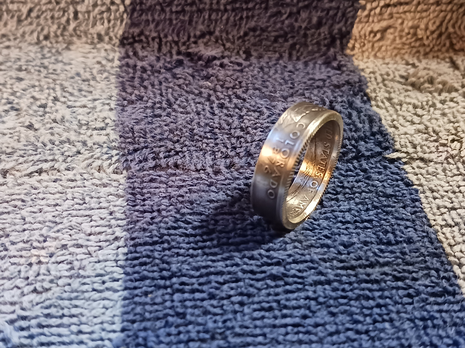 COLORADO  State 90% Silver  Washington Quarters coin ring  9