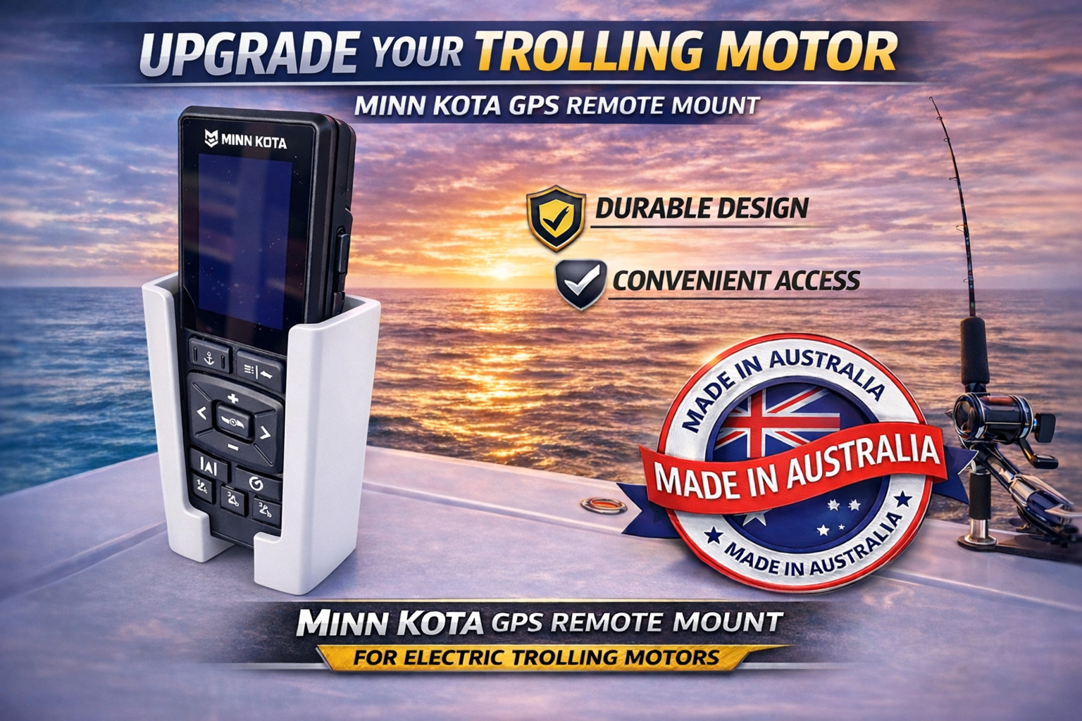 Minn Kota Advanced GPS Remote Holder/Mount – Heavy Duty Mount Made in Australia