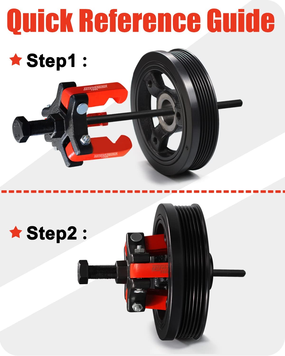 Harmonic Balancer Puller with Adjustable 3Jaw Puller Kit, Forcing Screw Fits ...