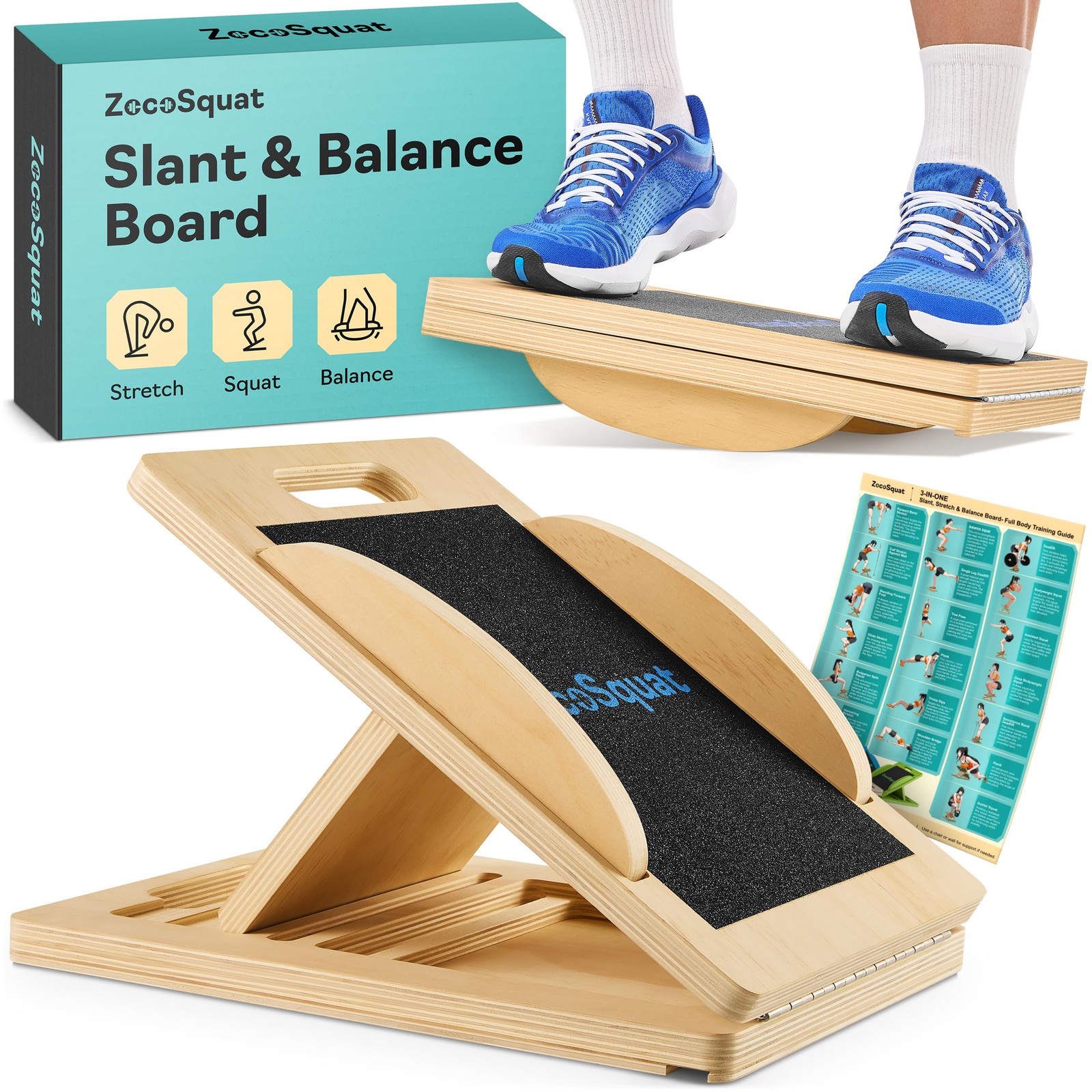 Slant Boards for Exercise – Slant Board with 7 Incline Angles – Transforms In...