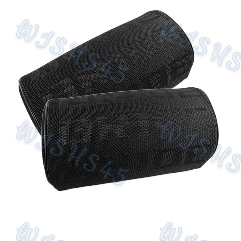 2PCS Black Gradation JDM Bride Neck Headrest pillow Fabric Racing seat material