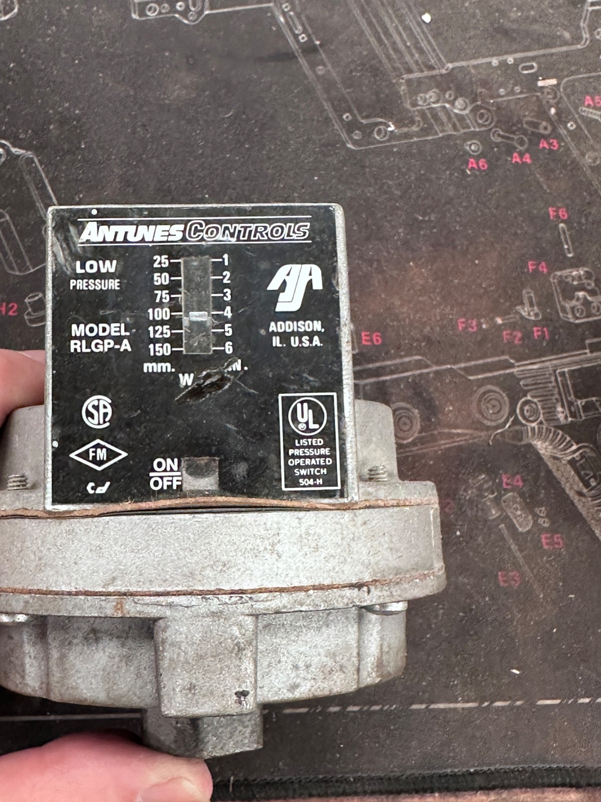 Antunes Controls RLGP-A Low Pressure Switch