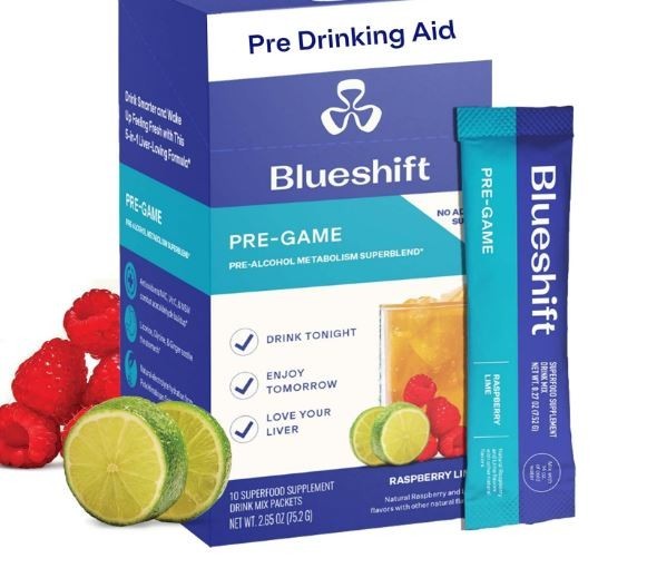 Blueshift Pre-Game - Pre Drinking NAC Supplement Electrolyte Powder Packets 10pk