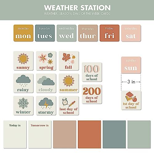 Classroom Calendar Pocket Chart with Educational Cards