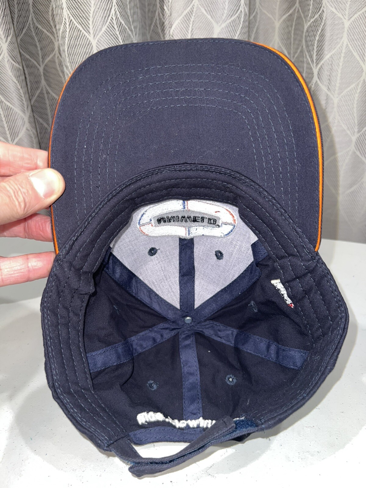 Uniweld logo patch on Navy blue hat cap Quality tools Hook Loop EUC