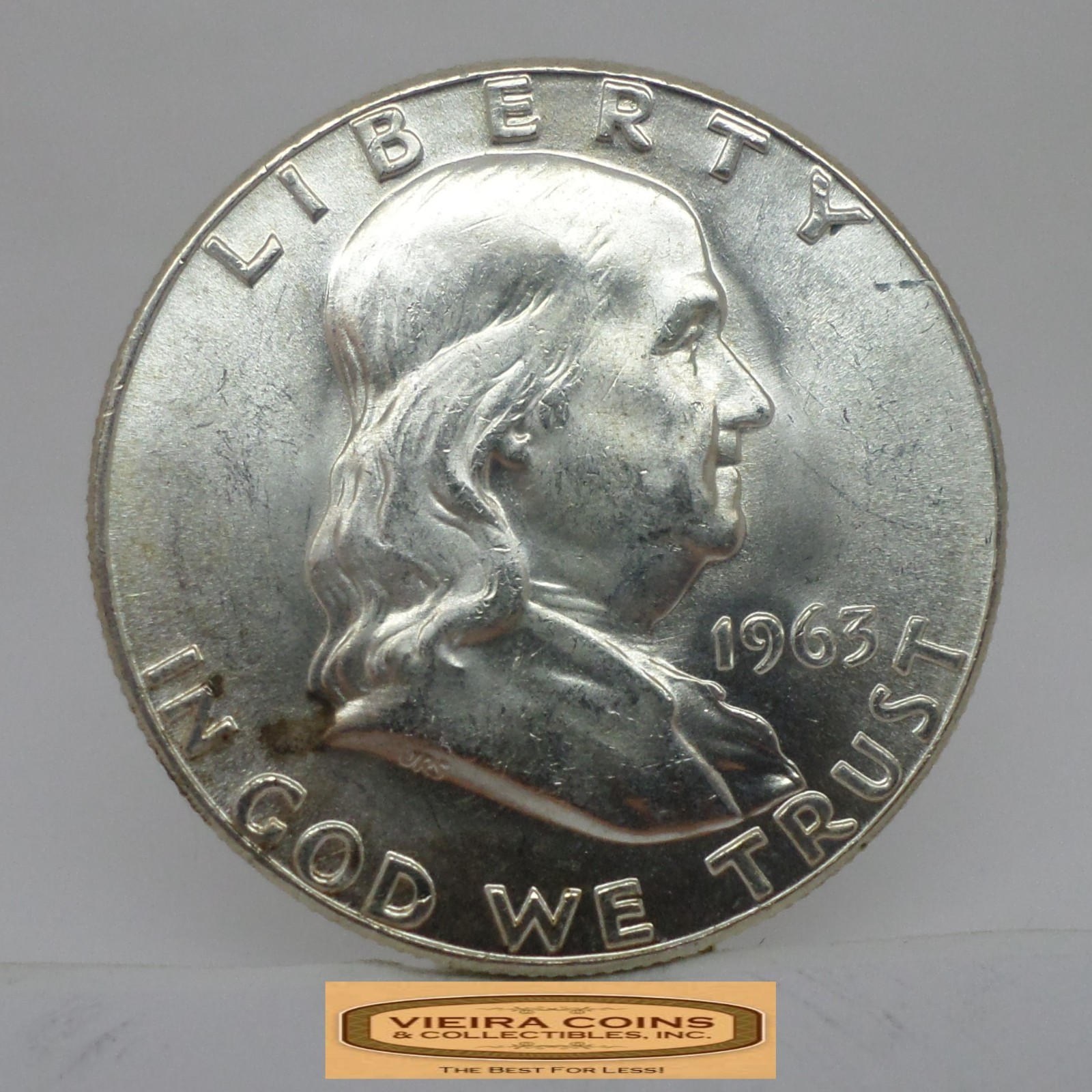 1963 Franklin Half Dollar, 90% Silver, AU - #C57340NQ