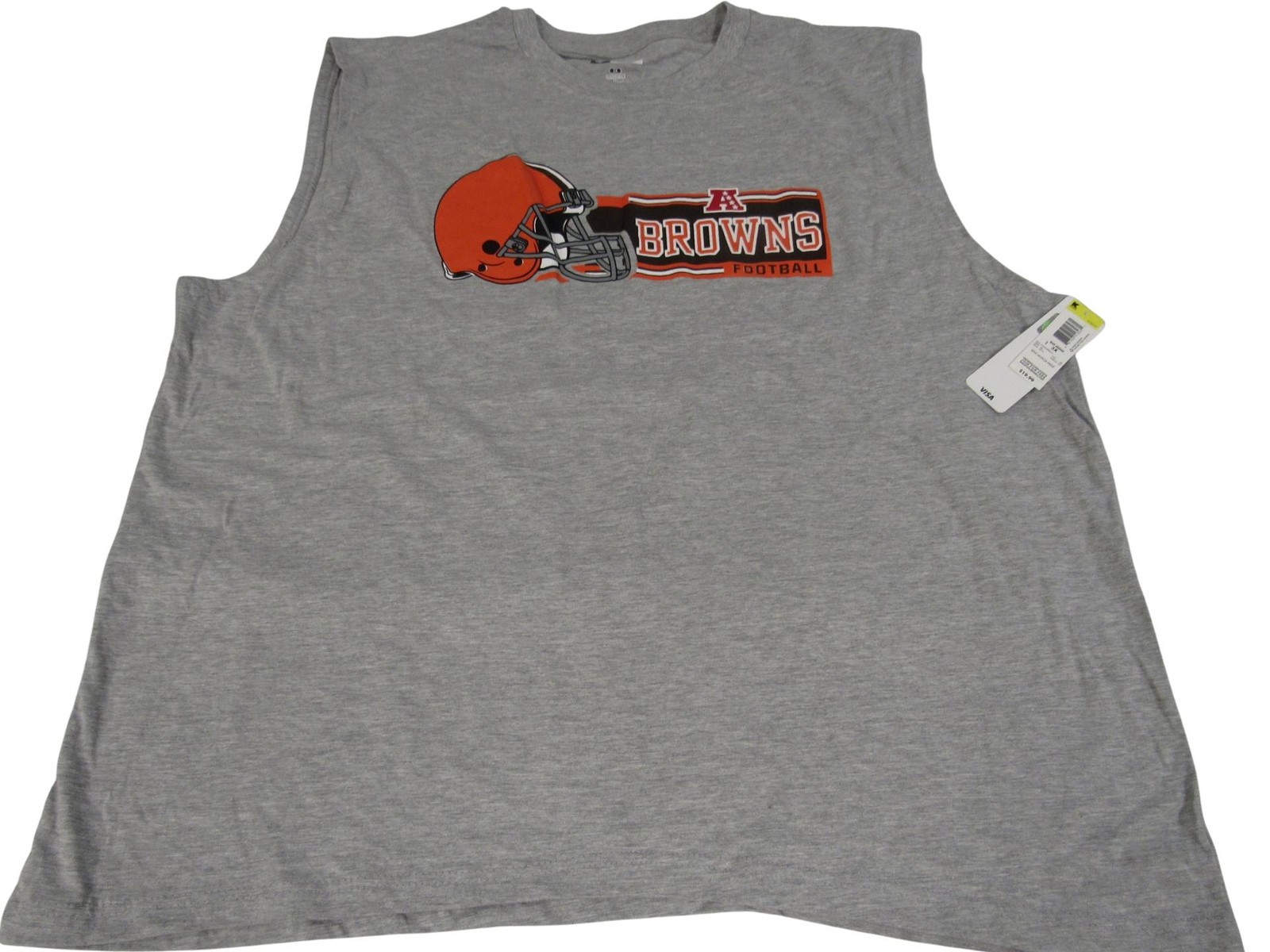 New Cleveland Browns Football Mens 3XL-4XL Gray Tank Top Muscle Shirt