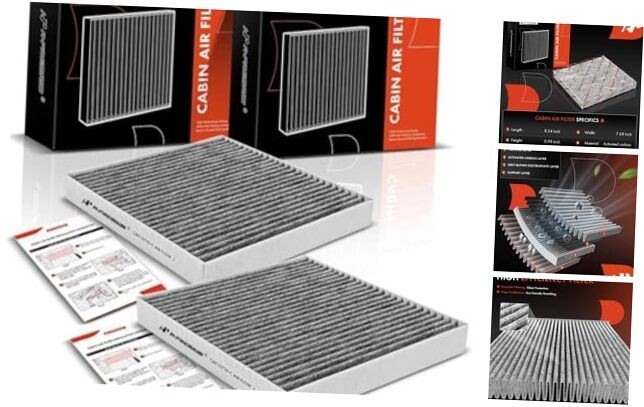 2-PC Cabin Air Filter with Activated Carbon Compatible with Chrysler 200,