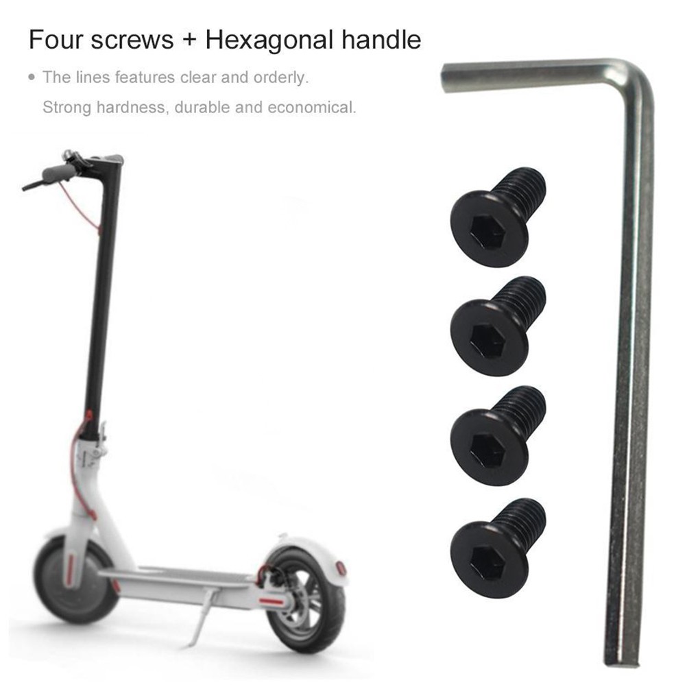 Scooter Handlebar Front Fork Screws Replacement Stainless Steel Durable Black