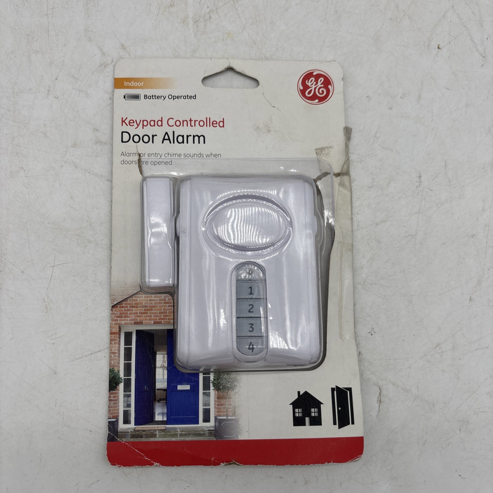 GE Keypad Controlled Door Alarm Programmable 4-Digit Code Sensor on sides