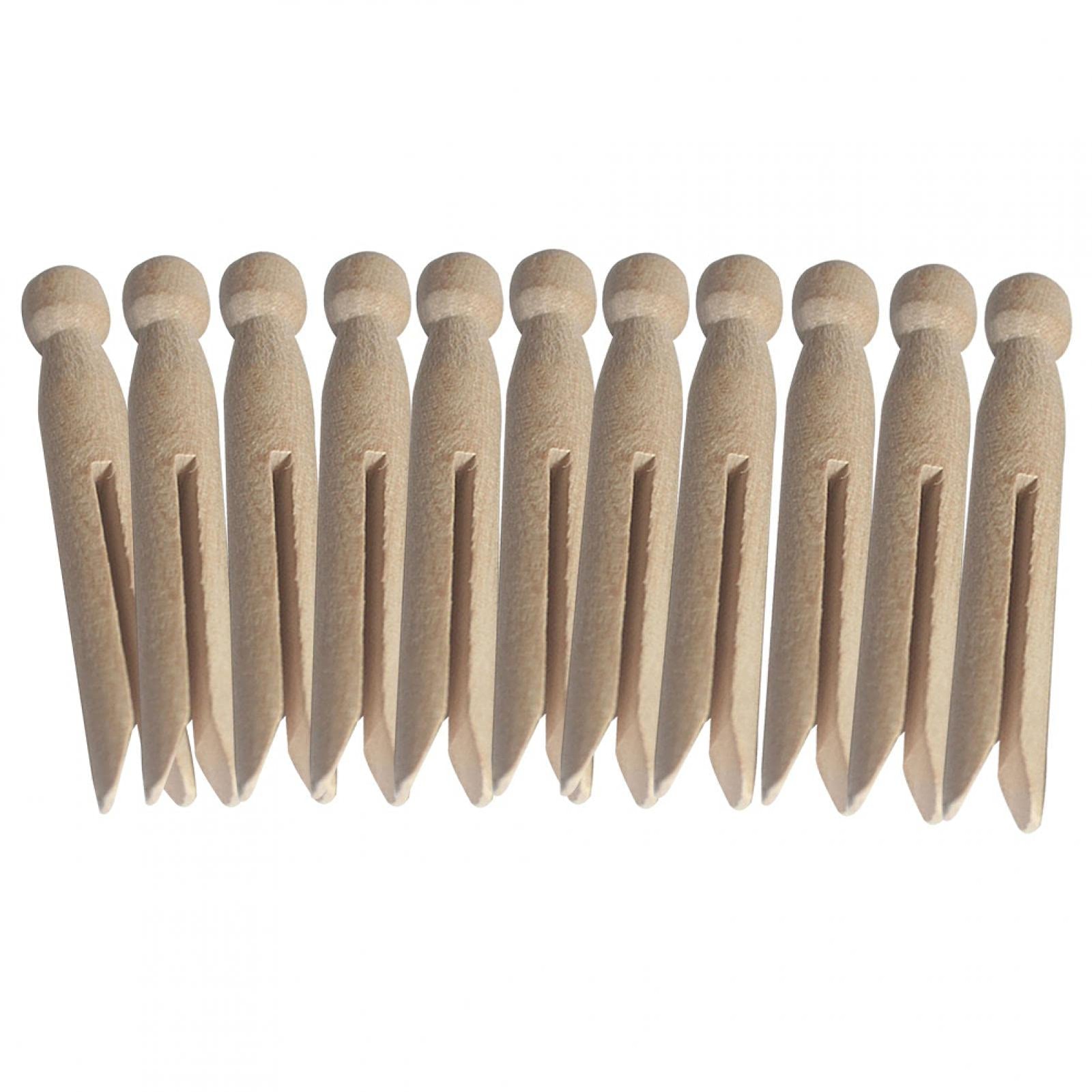 Round Wooden Clothespins, 12pcs Dolly Style Traditional Heritage Clothes Peg Old