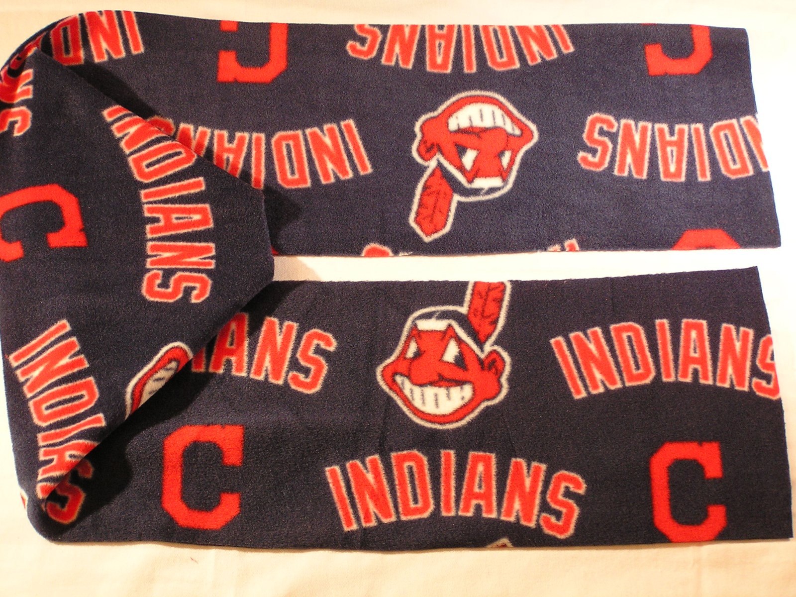 Cleveland Indians Fleece Scarf Fringed or not YOU CHOOSE!!