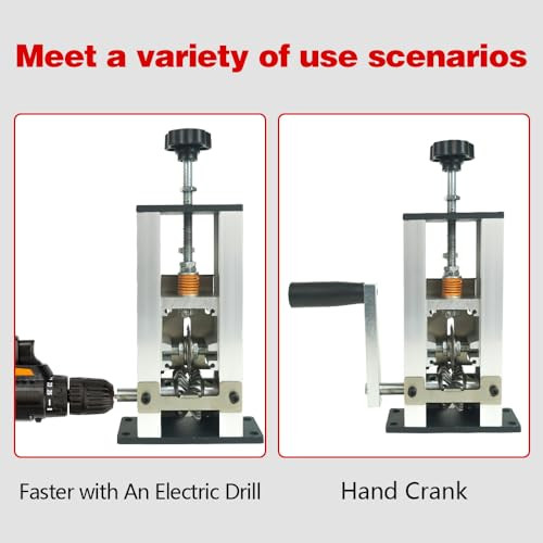 Manual Wire Stripping Machine, 1-25mm Hand Crank or Drill Powered Silver