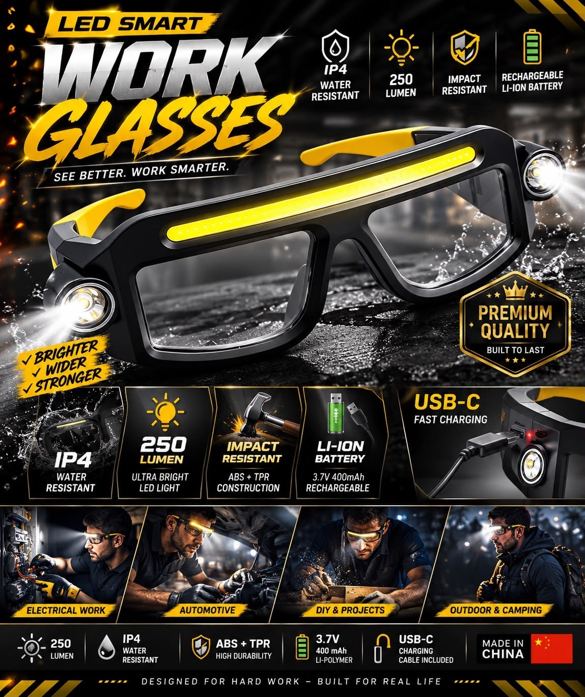 Multifunctional Eyewear Light With USB Charging