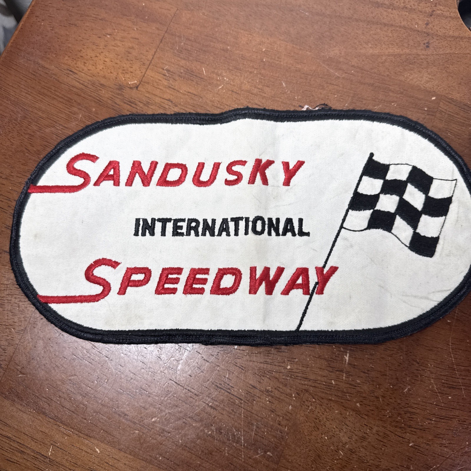 Vintage Early Sandusky Speedway Sandusky, Ohio Patch Racing Checkered Flag 11x6”