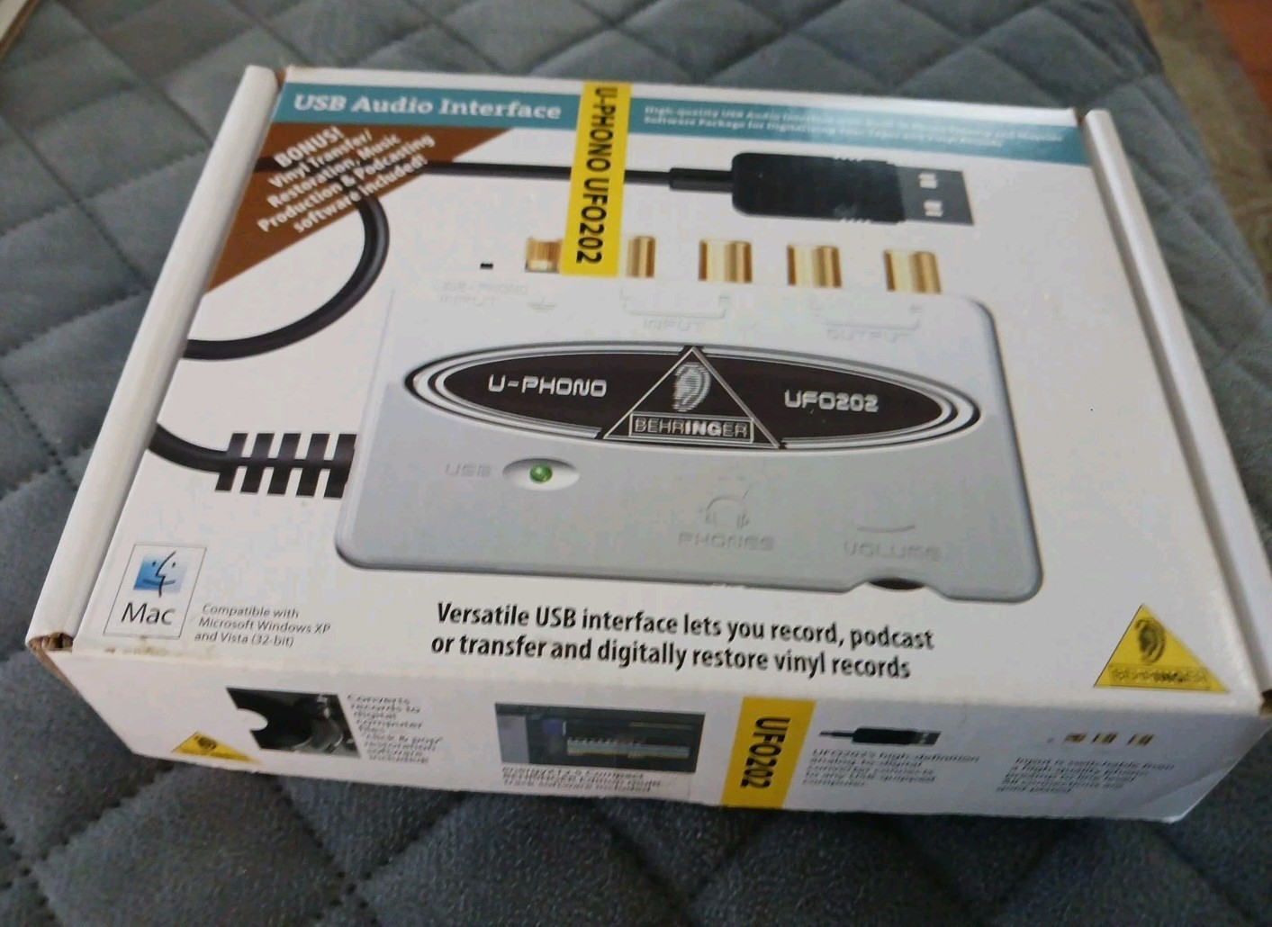 Behringer U‑Phono UFO202 USB Audio Interface+Phono Preamp – New Open Box In Bag