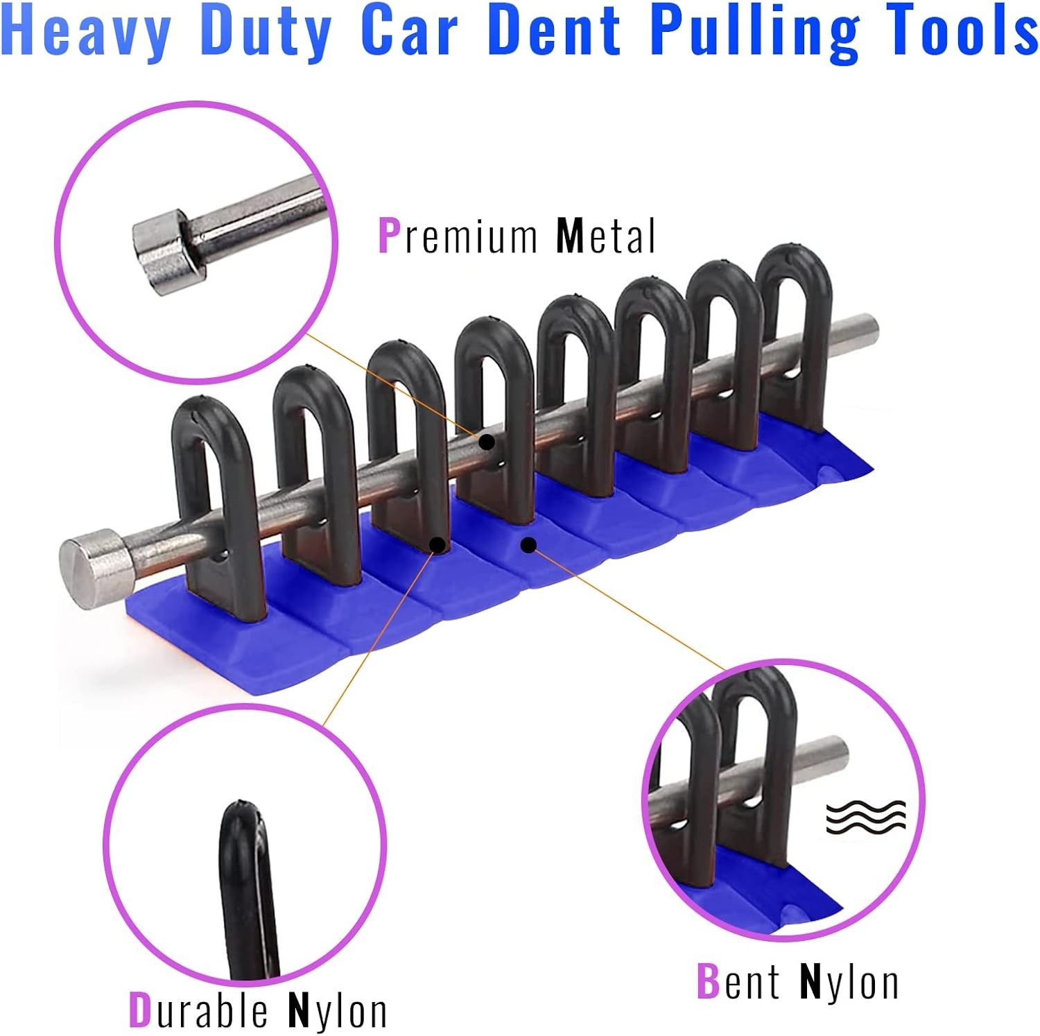 Professional Paintless Dent Puller Kit - Includes 3 Sizes of Glue Tabs & Lifter