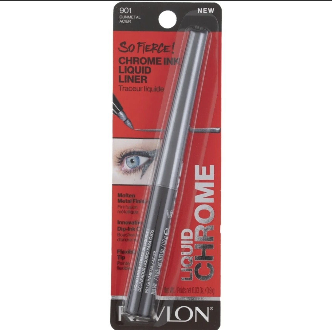 Revlon So Fierce! Chrome Ink Liquid Eyeliner, Gunmetal 901, 0.03 oz
