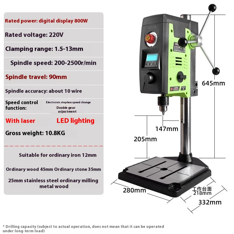 220v Micro Bench Drill Bench Drilling Industrial Grade Drilling Milling