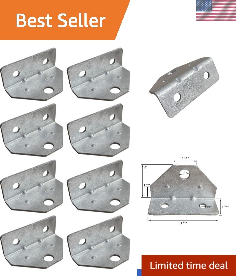 Heavy-Duty 8 Pack Swivel Brackets for Mounting Boat Bunk Boards - Silver Finish