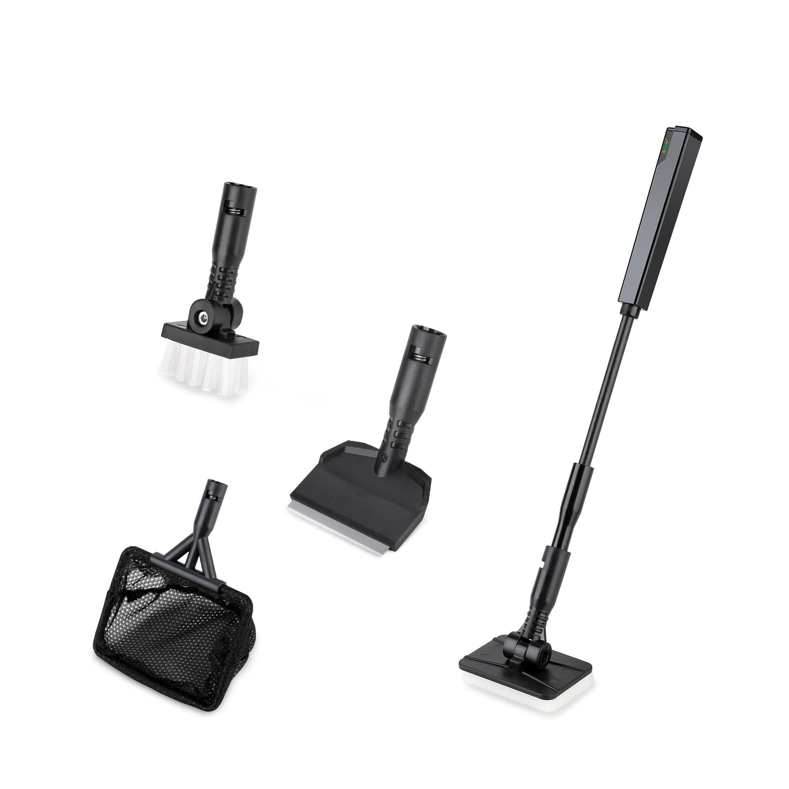 hygger Small Aquarium Cleaning Tools, 4 in 1 Fish Tank Cleaner Kit S, Black