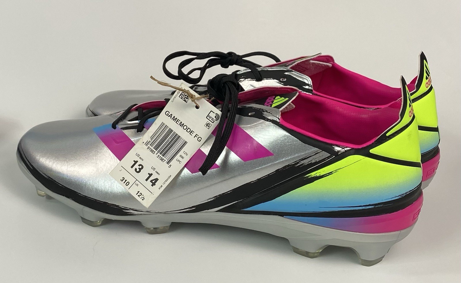 Adidas GAMEMODE Men's Size 13 Firm Ground Soccer Cleats GY7535 Silver Metallic