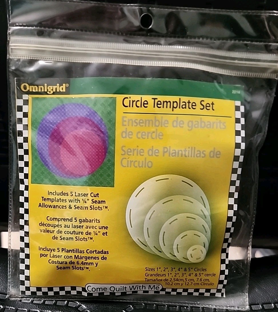 Omnigrid Template 5 Pc Sets Squares & Circles Squares 2"-5" Circles 1"-5" NOS