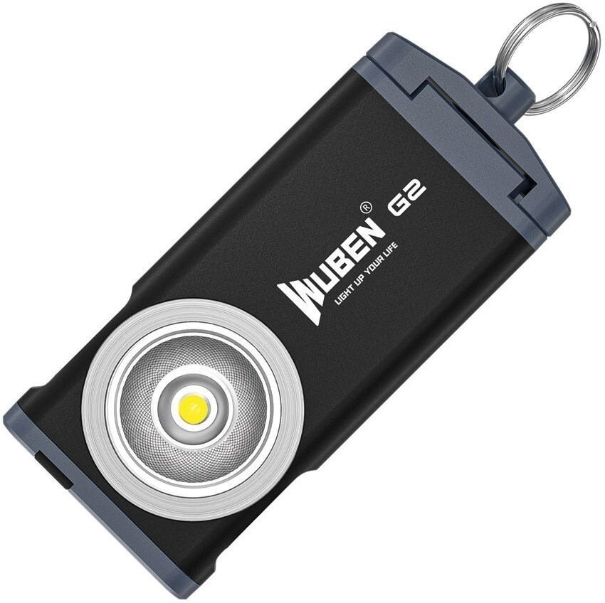 Wuben G2 USB-Rechargeable Keychain Light Lightweight Compact Clip - G2-BLACK