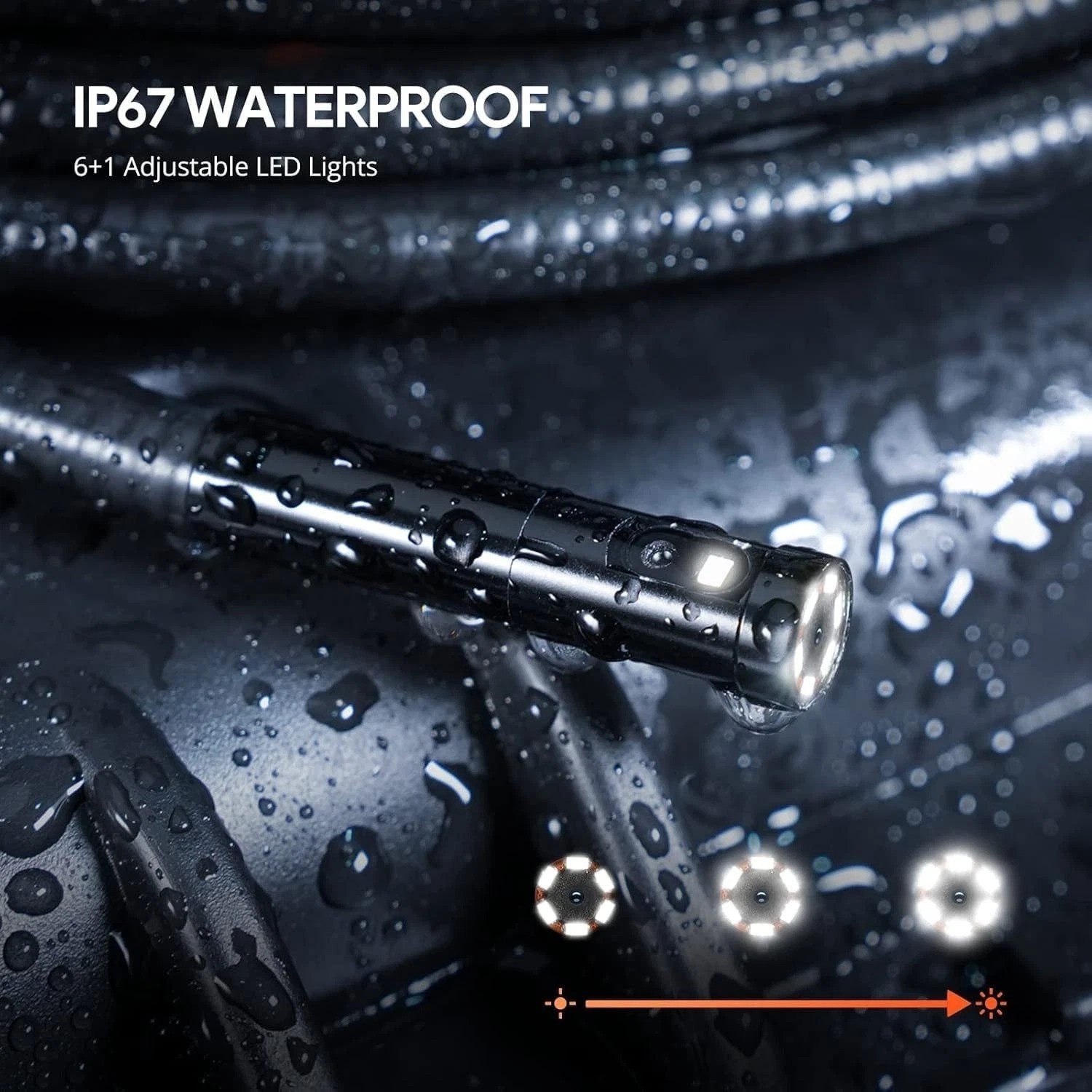 Dual Lens Borescope Camera with Light | Waterproof