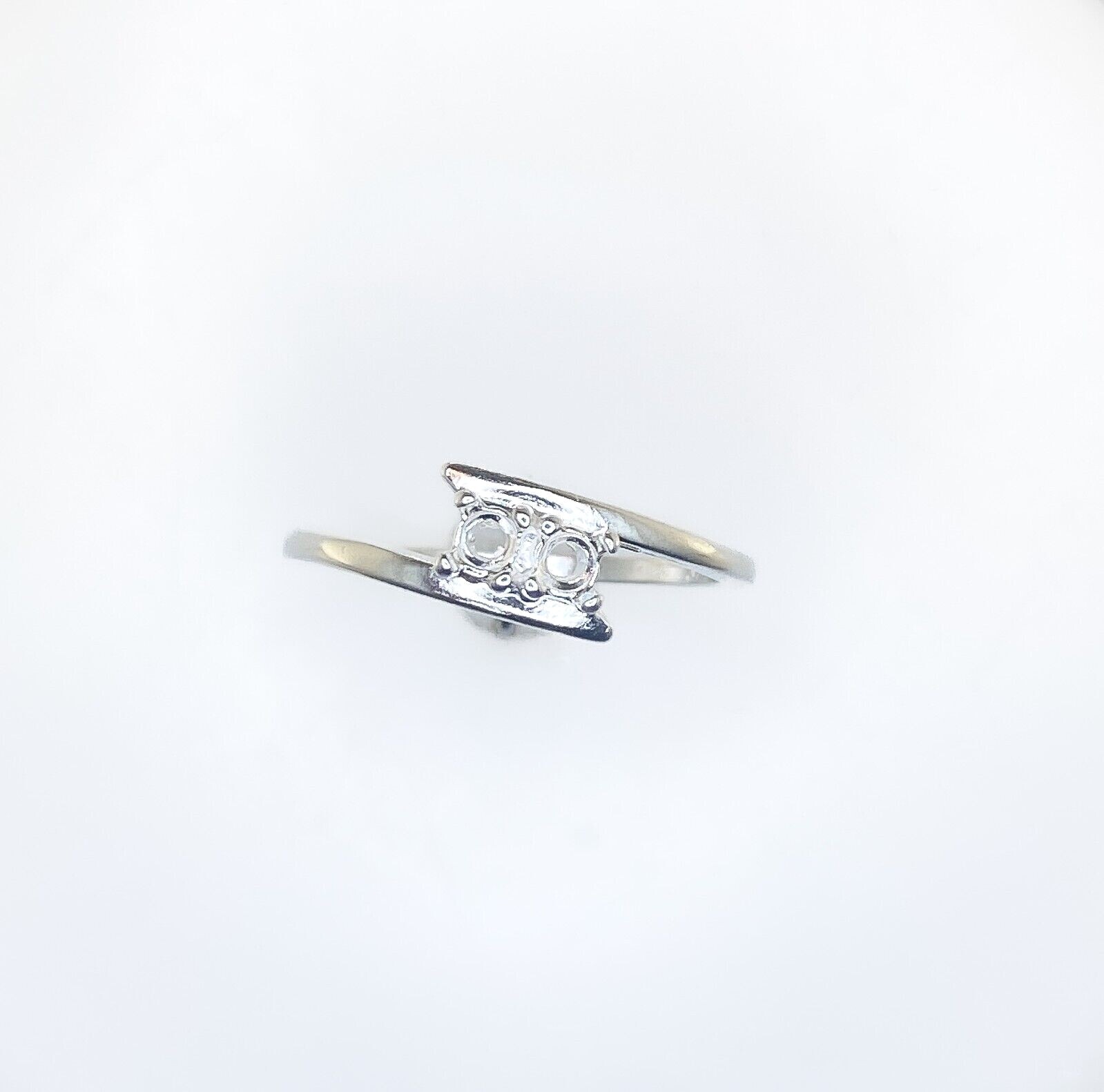 3 mm Round Multi Stone Bypass Sterling Silver Mother's Ring