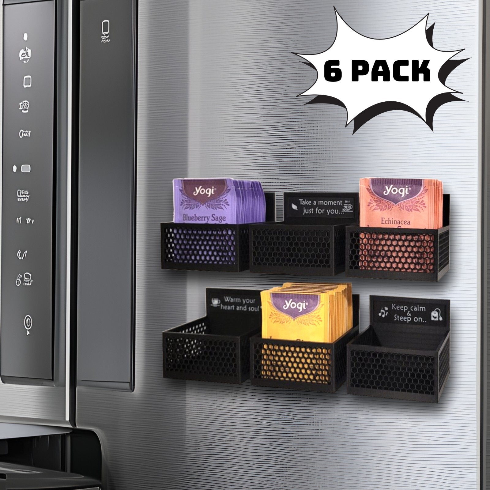Magnetic Tea Organizer, Tea Bag Organizer for fridge, Declutter Kitchen Counter