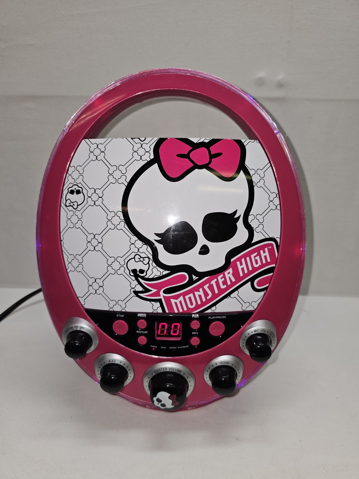 Monster High Disco party CD Player & Karaoke Machine  "Flashing Lights"  WORKING