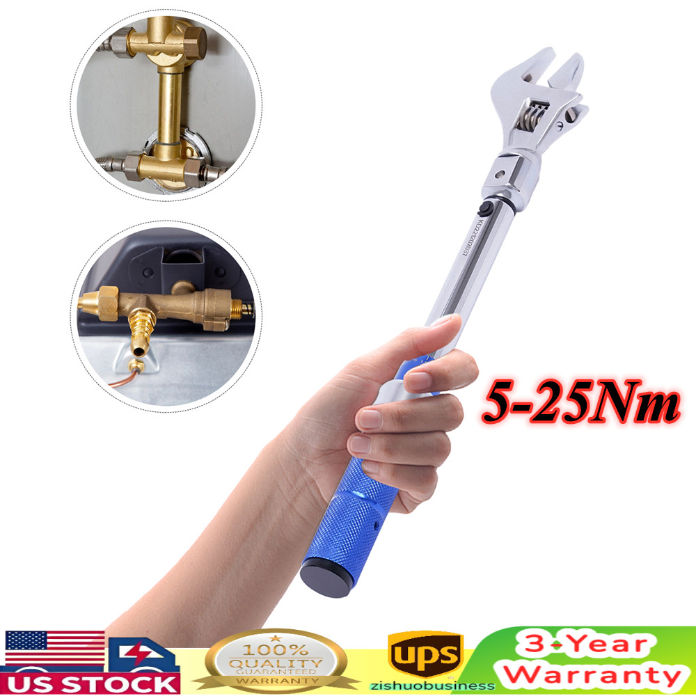 Torque Wrench Open End Torque 5-25nm Clicking Wrench Interchangeable Adjustable
