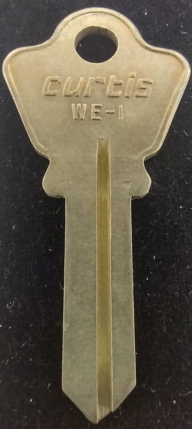 Blank Key Curtis WE-1 Appx 2-1/8” Uncut New Old Stock Made In The United States