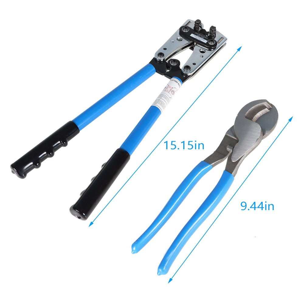For 0-10AWG Battery Cable Lugs Crimping Tool Wire Cable Lug Crimper&Cable Cutter