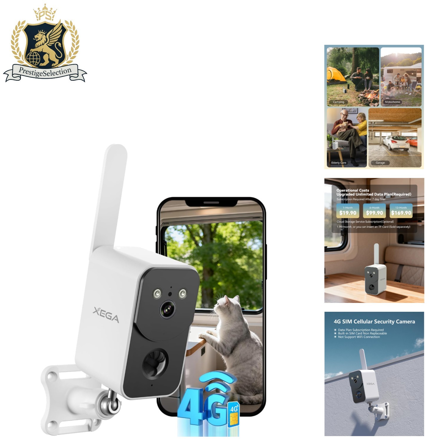 No WiFi Required 4G LTE Security Camera, Night Vision, Mobile App Control,
