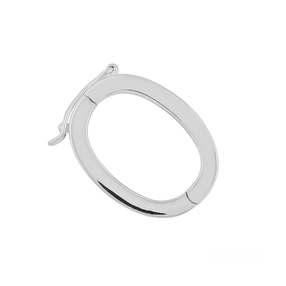 Large Sterling Silver Oval Shortener Pearl Enhancer Click Clasp 25mm #99800