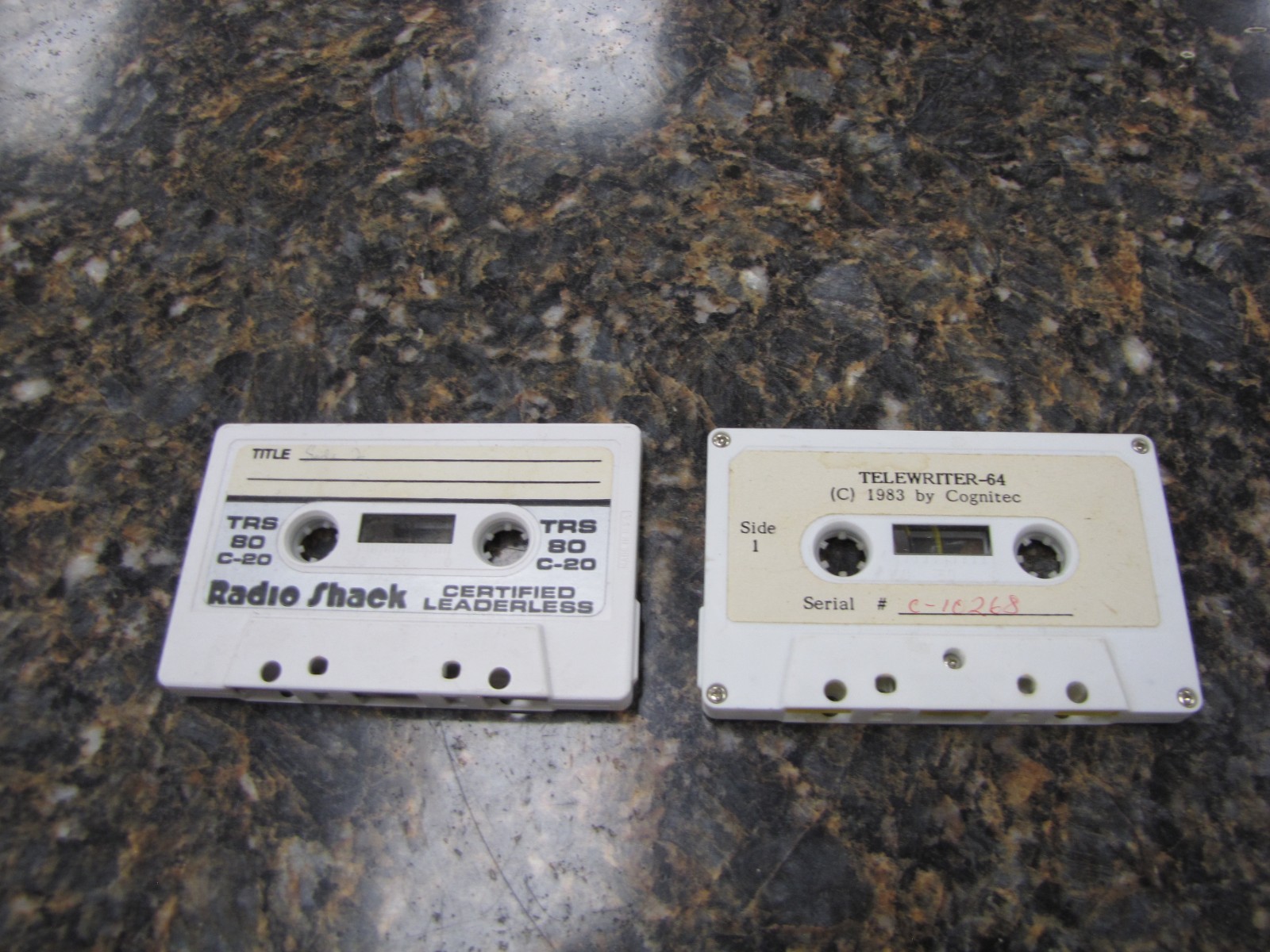 Lot of (2) Cassette Tapes - Radio Shack TRS-80 C-20 & Telewriter-64 by Cognitec