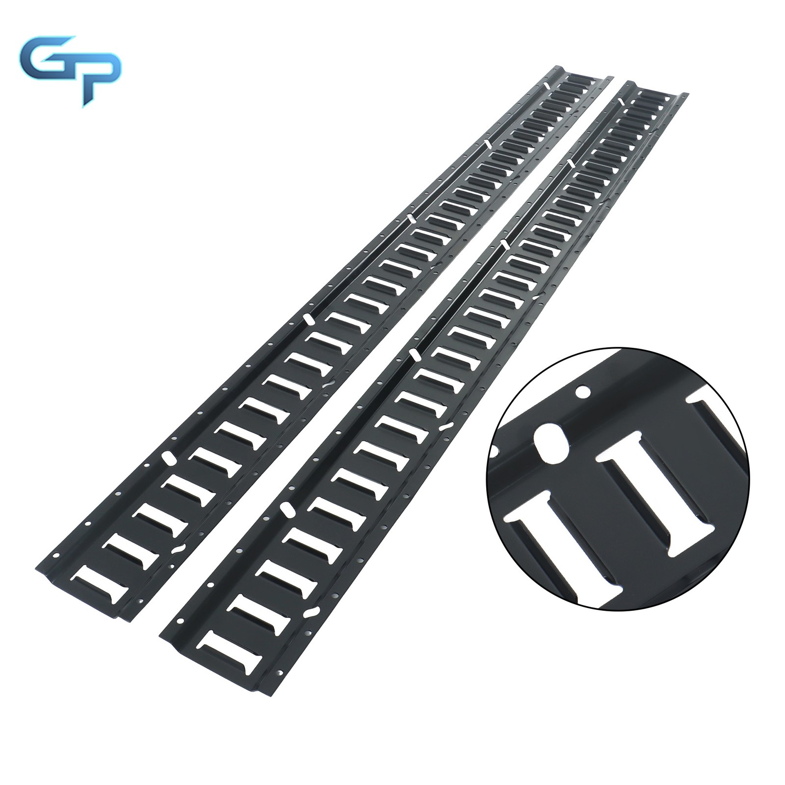 E Track Tie Down Rail Kit   5' (2 Pack) E Track Rails Powder-Coat Black For Vans