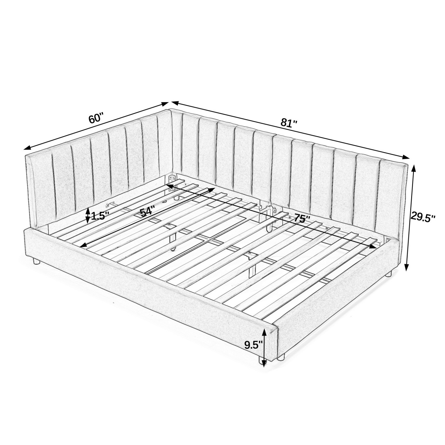 Full Size Daybed Velvet Upholstered Bed Frame Sofa Bed for Bedroom Beige