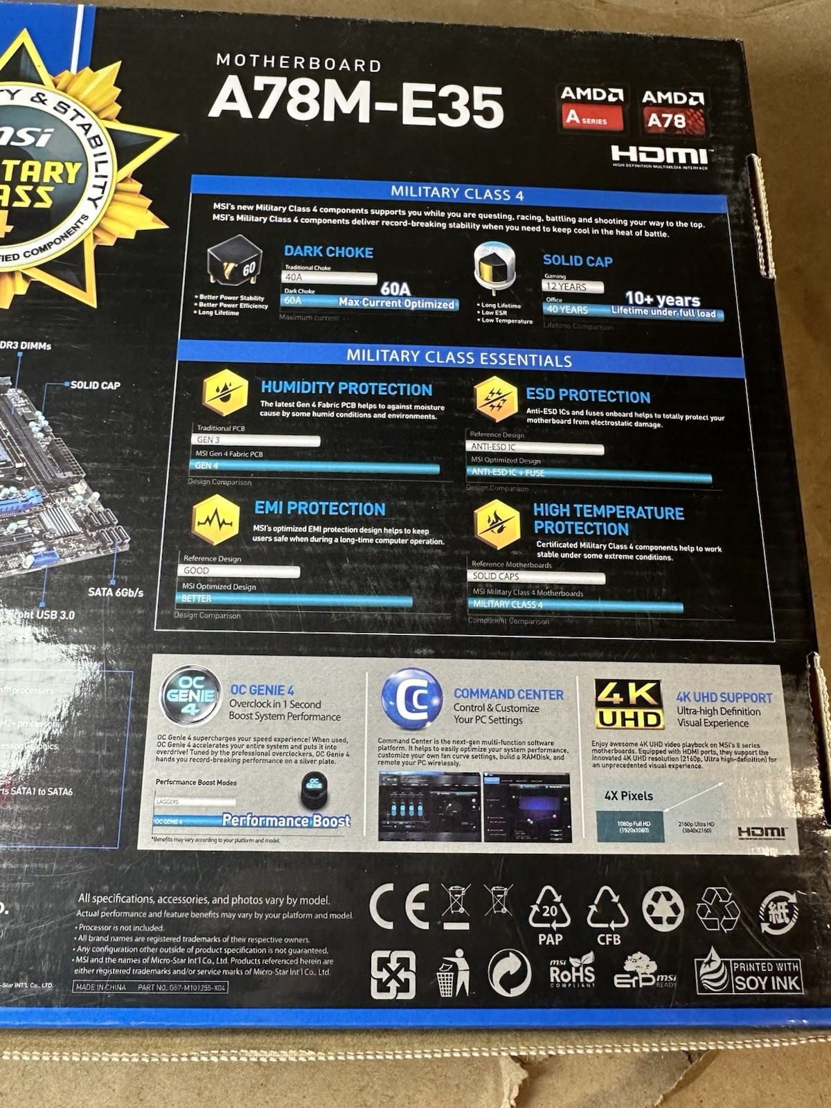 MSI A78M-E35 MS-7721 SOCKET FM2+ 2x DDR3 PCIe PCI