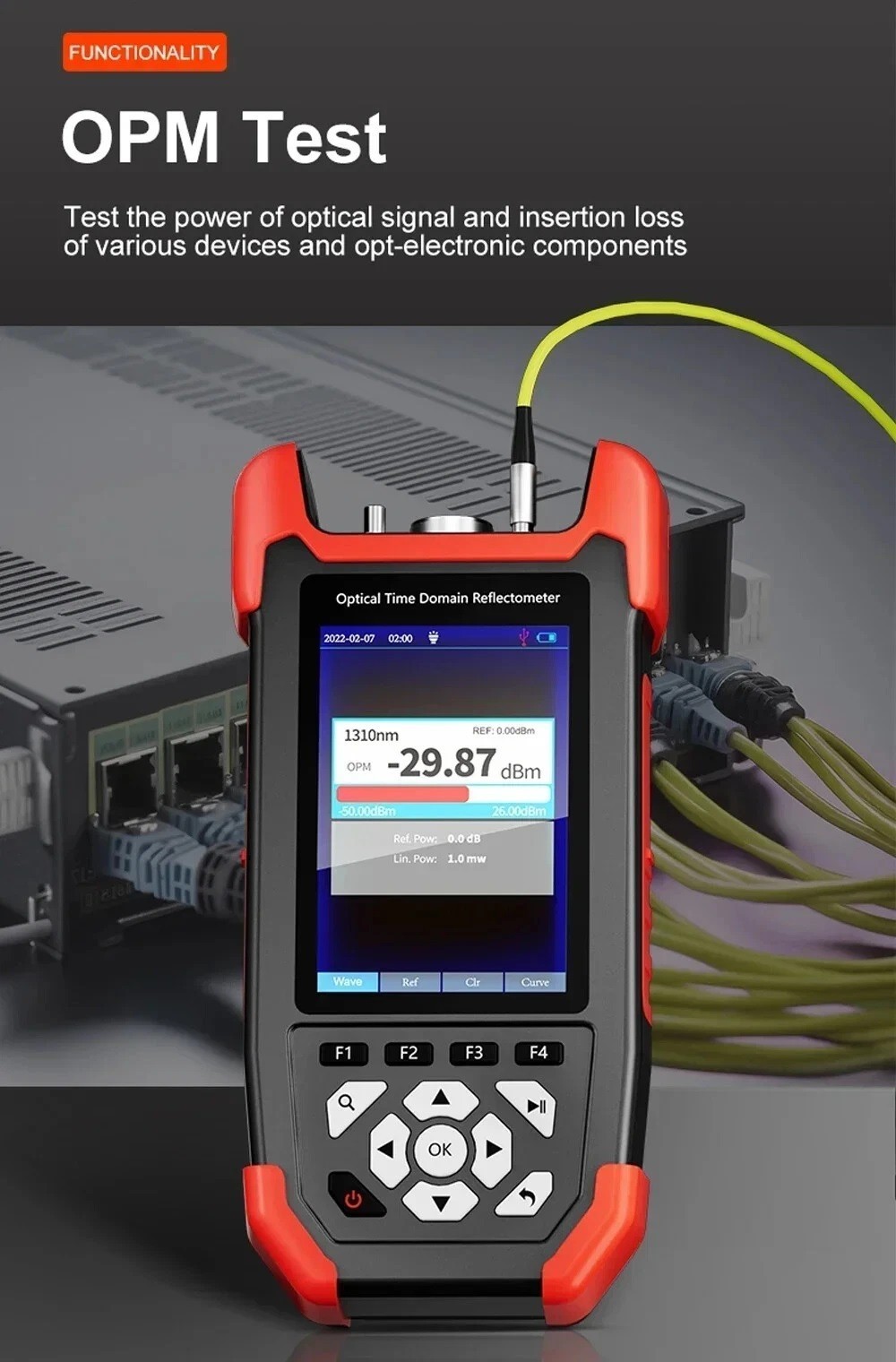 OTDR Fiber Optic Tester Optical Power Meter Test Visual Fault Locator Red Light