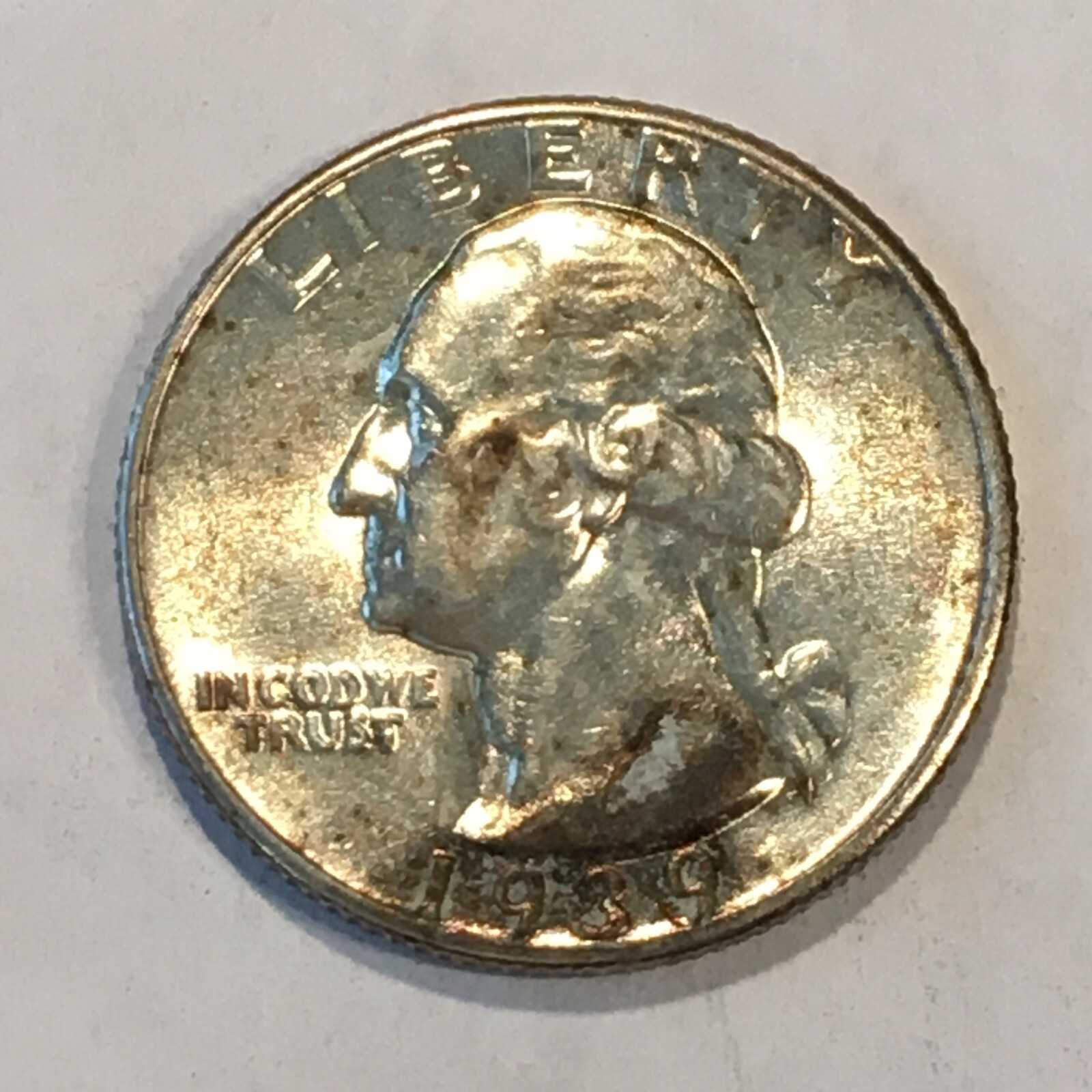 1939 Silver Washington Quarter - High Quality Scans #N097